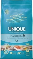 Unique Adult Mini&Small Somon ve Hamsili Köpek Maması 3Kg